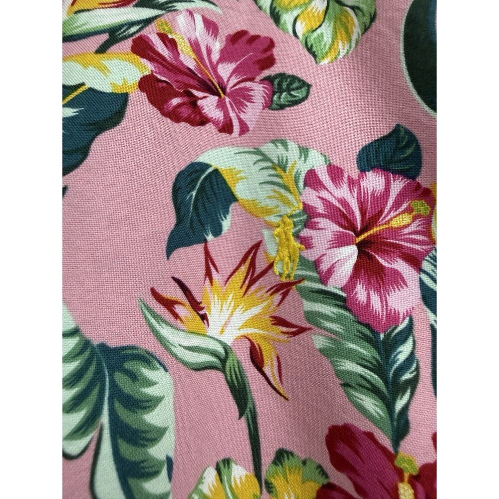 Ralph Lauren Shirt Men’s XL Pink Tropical Hawaiian Floral Button Front Cotton - Picture 3 of 12